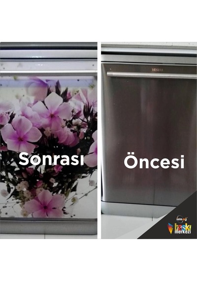 Buzdolabı Ve Bulaşık Makinesi Kapak Folyo Kaplama Çiçek (383963953)
