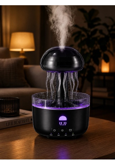 Mey İthalat Ultrasonik Denizanası Hava Nemlendirici Sessiz Çalışan Rgb Ortam Işıklı Aromaterapi Dif