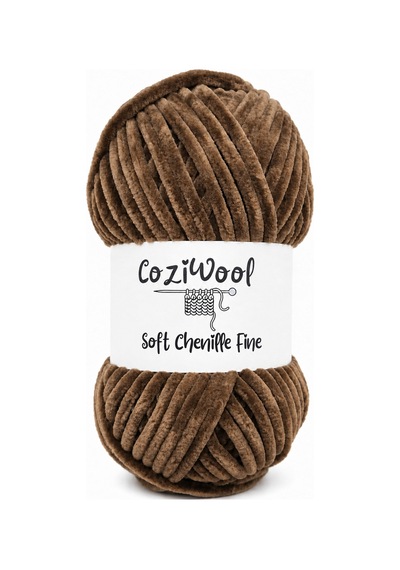 Kadife İp Soft Chenille Fine 5'li Paket 5x100 Gr 160 Mt El Örgü İpi Çikolata - 925144855