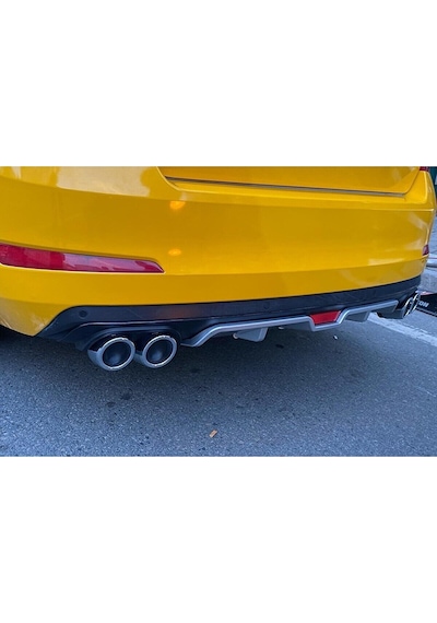 Renault Symbol Uyumlu Body Kit Difüzör 4 Çıkış Gri Yuvarlak