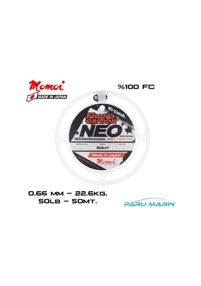 Momoi Hi-catch Neo %100 Fc Shock Leader 0.66mm-22.6kg. 50mt.