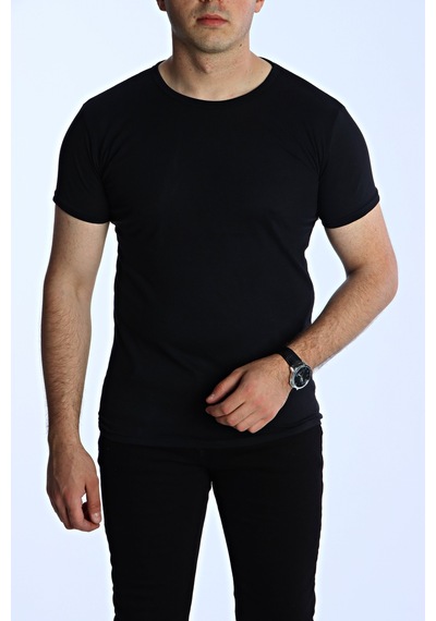 Eg38 Eko Slimfit Basic Tişört Siyah Siyah