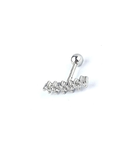 Pırlanta Parlaklığında Zirkon Taşlı 925ayar Gümüş Tragus Kıkırdak Helix Piercing 52103042