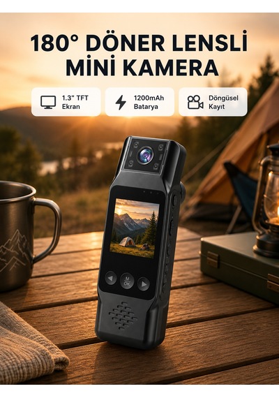 180 Döner Lensli Mini Kamera 1080p Full Hd Hareket Algılama 1200mah 36109867