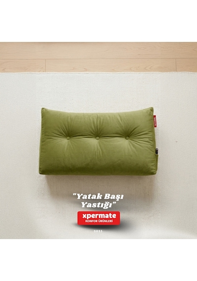 Yatak Başı Yastığı Sırt ve Bel Destek Yastığı 160 cm Yaslanma ve Dinlenme Yastığı Yeşil