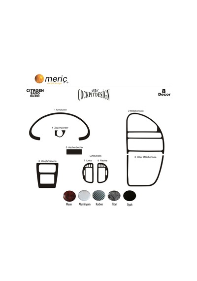 Meriç® Citroen Saxo Ön Torpido Kaplama 8 Parça 1996-1999 (530156153)