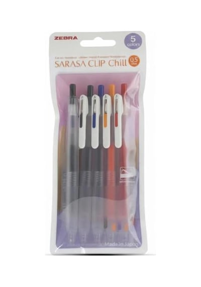 Zebra Sarasa Clip Chill 5 Renk 0.5 Mm Jel Mürekkepli Roller Kalem Seti Çok Renkli