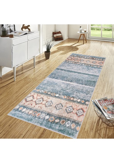 Rovigo Home Dijital Baskı Yıkanabilir Kaymaz Taban Salon Halısı  RVG1683 Çok Renkli