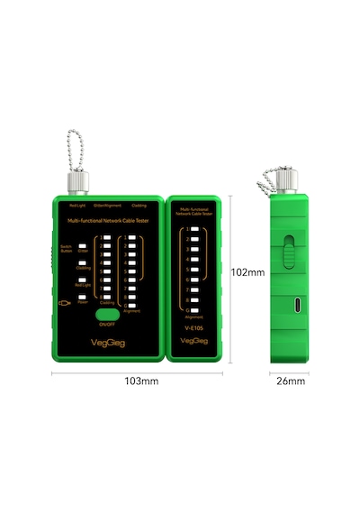 Veggieg Multi Fonksiyonel Fiber Optik Rj45 Network Ethernet Ağ Kablo Test Cihazı