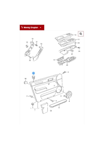 Vw Golf 4 - Bora Passat 98-05 Sag Ön Kapi Pim Çercevisi 3B0867109 493492296