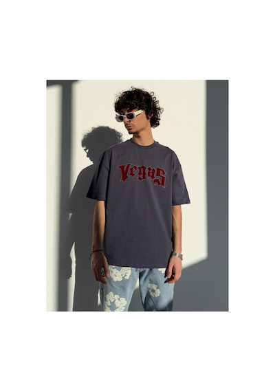 Zaee Vegas Taşlı Oversize Tişört Çok Renkli