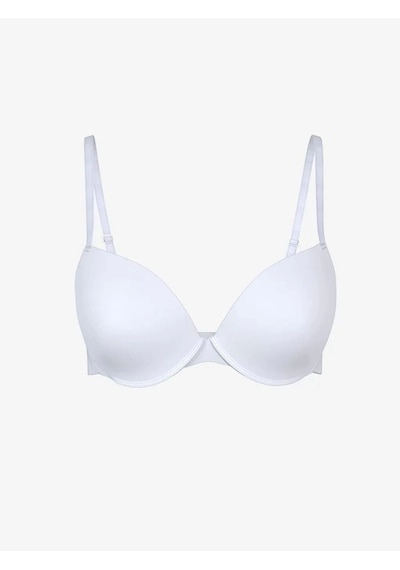 Scm Lingerie Scm Lıngerıe Beyaz Balenli Dolgusuz Düz Tişört Sütyen Beyaz