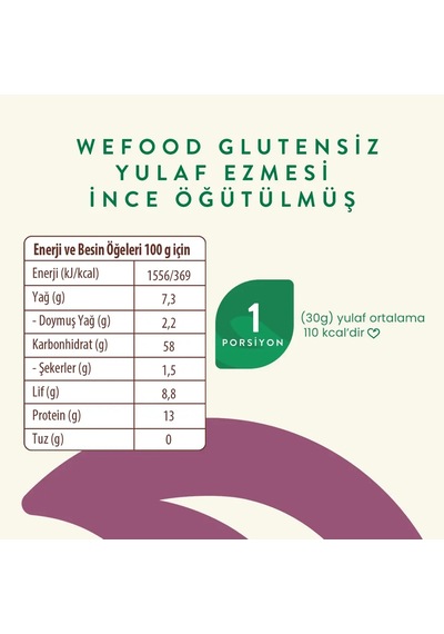 We Food Glutensiz İnce Öğütülmüş Yulaf Ezmesi 300 G