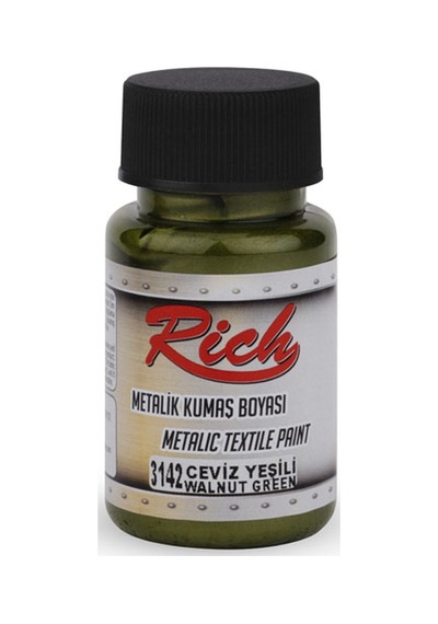 Rich Metalik Akrilik Kumaş Boyası 50Cc - Ceviz Yeşili 3142
