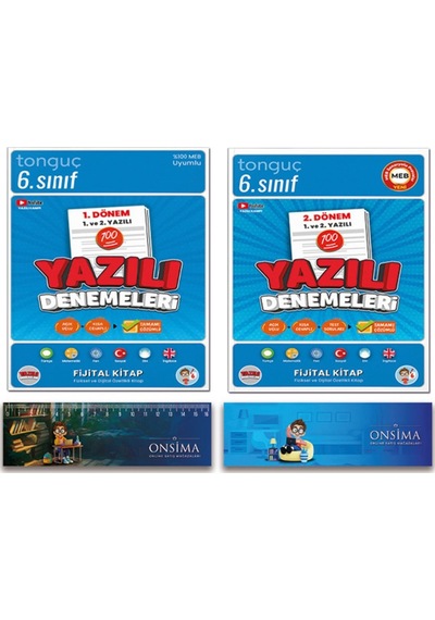 Tonguç Akademi 6. Sınıf Yazılı Denemeleri Tüm Dersler 1. Ve 2. Dönem Set 2 Kitap