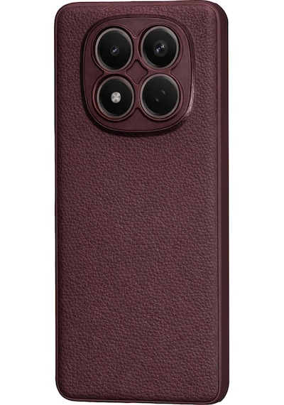 Xiaomi Poco M8 Pro 5g Uyumlu Deri Dokulu Yumuşak Silikon Telefon Kılıfı Kapak Bordo
