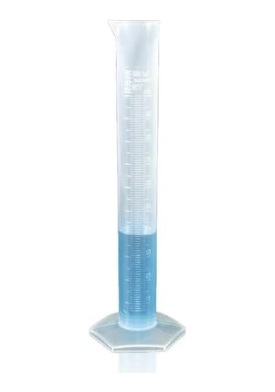 Laboratuvar Mezür Silindir, Plastik, Şeffaf, Kabartma Skalali, 250ml, Altıgen Taban, Dereceli Ölçüm Kabı Çok Renkli