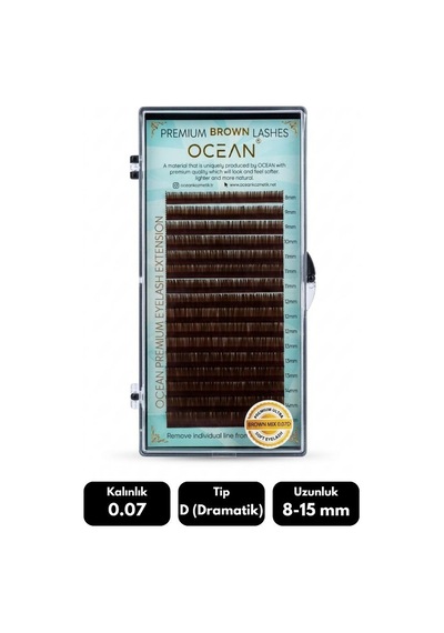 Ocean 0.07d Dramatik Kıvrım Brown Mix Soft Eyelash Doğal İpek Kirpik 16'lı
