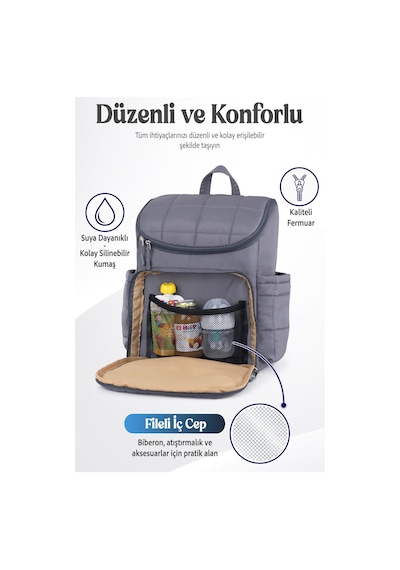 Prego Glory Bebek Bakım Çantası Gri 3070