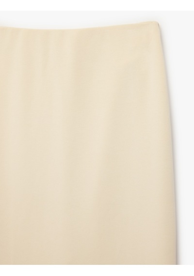 Koton Modal Kumaş Slim Fit Yırtmaçlı Midi Kalem Etek Bej 6sak10127ek