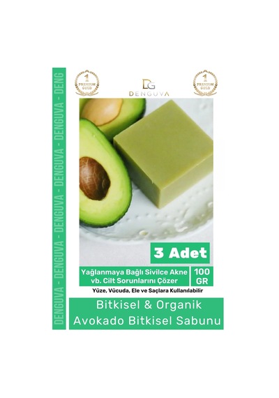 100% Doğal Güzel Kokulu El Yüz Saç Vücut Cilt Onaran Kolajen Etkili Avokado Bitkisel Sabun 3 Adet Karışık