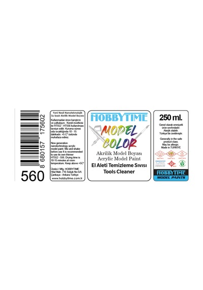 Hobbytime 560 250 Ml. El Aleti Temizleme Sıvısı Tools Cleaner