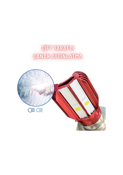 H4 Uzun Kısa Led Far Ampul Motosiklet Otomobil Led Işık 12-24v 6000k Beyaz Yüksek Performans 1800lm