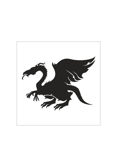 Ejderha Folyo Sticker Derstv702 20cm Uzunluk Siyah