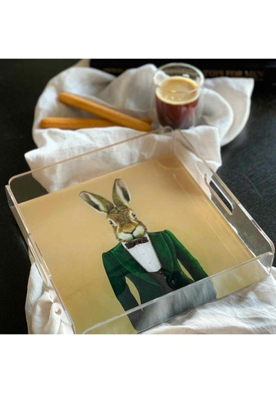 Home Mr.rabbit Tavşan Figürlü Pleksi Tepsi