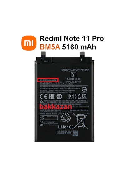 Xiaomi Redmi Note 11 Pro BM5A Batarya Pil 5160 mAh