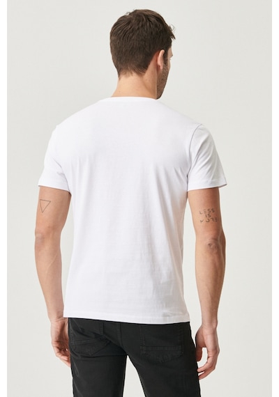 Ac&Co / Altınyıldız Classics Erkek Beyaz-beyaz Slim Fit Bisiklet Yaka 2'li Düz Tişört Paketi Beyaz-beyaz Beyaz
