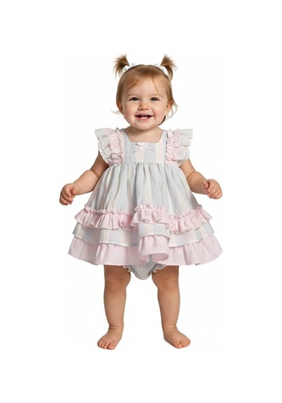 Ministok Cotton Candy Princess Kız Bebek Şortlu Kız Bebek Elbise Mavi
