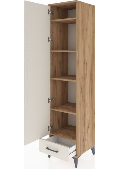 Hyperion Dolap 5 Raflı Tek Çekmeceli Tek Kapaklı 44x44x195 Ça... Çam Hyperion Dolap 5 Raflı Tek Çekmeceli Tek Kapaklı 44x44x195 Ça... Çam