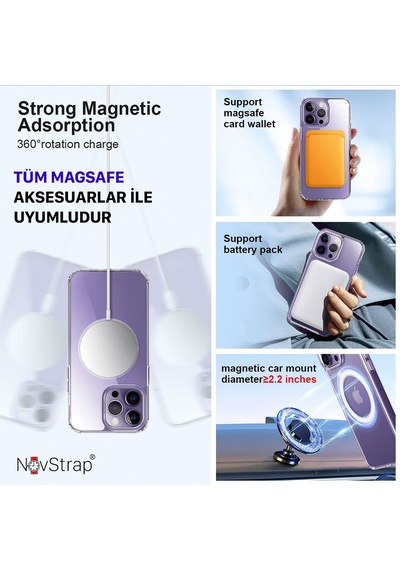 Apple Uyumlu iPhone 14 Pro Max Kilif 6.7 Seffaf Magsafe Kamera Korumali 556384208
