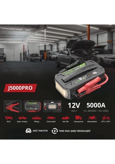 Lokithor J5000pro 12v 5000amp Lifepo4 Akıllı Akü + + Led Lamba