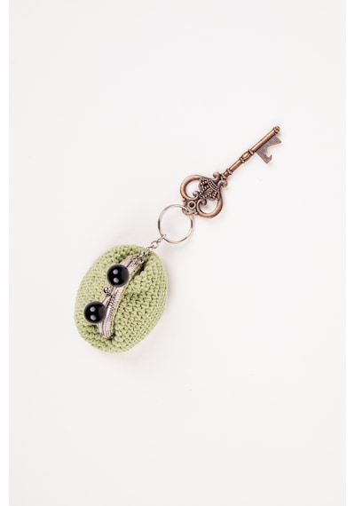 Fabric Craft Bag Mini Bozuk Para Cüzdanı Anahtarlık Klipsli Yeşil