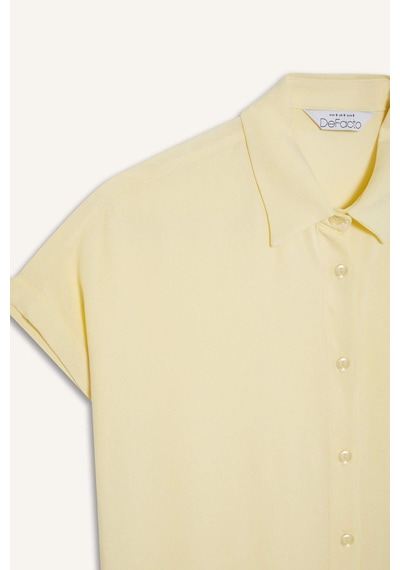 DeFacto Regular Fit Basic Düz Viskon Kısa Kollu Gömlek N7819AZ25SPYL155