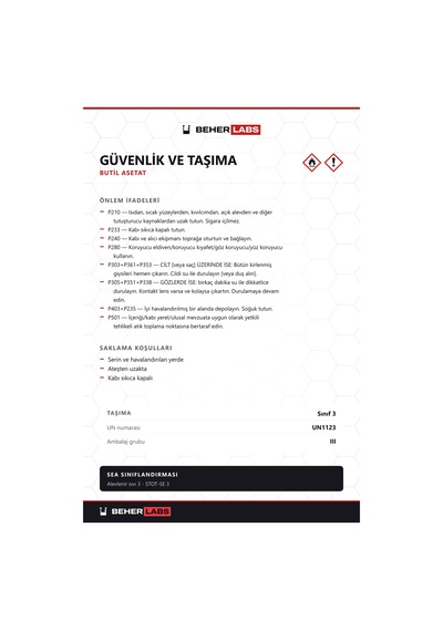 Beherlabs Butil Asetat 5 L