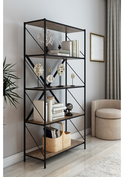 Stone Metal Kitaplık Ofis Kitaplık Çok Amaçlı Dekoratif Raf Stand 150 Cm Kahverengi Stone Metal Kitaplık Ofis Kitaplık Çok Amaçlı Dekoratif Raf Stand 150 Cm Kahverengi