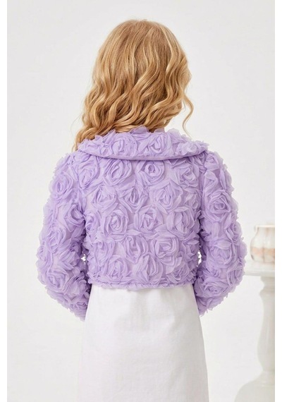 Mnk Baby & Kids Luvia Lase Detay Kız Çocuk Bolero M00812 Lila