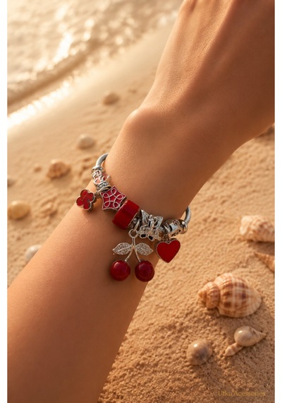 Stainless Steel Charm Gümüş Ayarlanabilir Renkli Çelik Bileklik