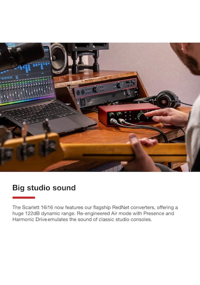 Focusrite Scarlett 16i16 4. Nesil Usb Ses Arayüzü, Şarkı Yazma, Müzik Prodüksiyonu, Kayıt Ve Podcasting İçin Yüksek Kalite, Stüdyo Kalitesinde Kayıt Ve Kayıt Yapmak İçin Gerekli Tüm Yazılımlar