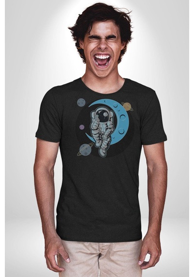 Astronot Uzayda Sıkılmış Unisex Unisex Siyah Organik Baskılı T-shirt Penye Yüksek Kalite Siyah Astronot Uzayda Sıkılmış Unisex Unisex Siyah Organik Baskılı T-shirt Penye Yüksek Kalite Siyah