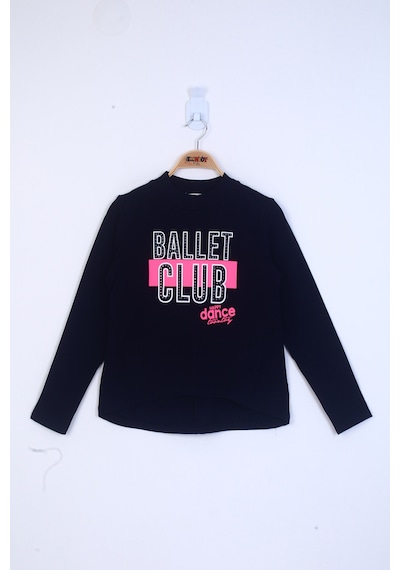 Toontoy Kız Çocuk Ballet Club Baskılı Sweatshirt Siyah Toontoy Kız Çocuk Ballet Club Baskılı Sweatshirt Siyah
