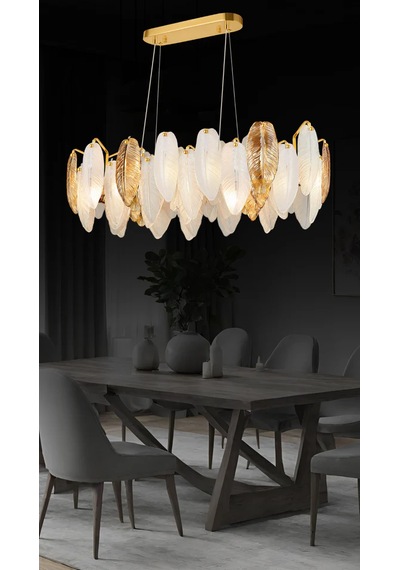 Hawai Yemek Masası Avize 2427-s86-4u-gt Gold