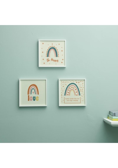 Bebek Odası İçin Minimal Tasarımlı Çerçeve 3'lü 20x20 Cm Açık Gri
