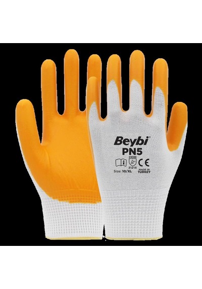 Beybi Nitril Pmk Pn5 Beyaz Sarı 10 Beden 12Li Paket