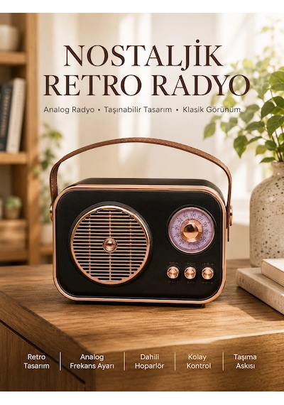 Bay Retro Tarz Kablosuz Radyo Bluetooth, Usb Ve Tf Kart Girişli Najmaddin 40962604