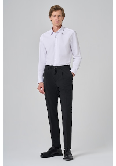 Morven Erkek Siyah Poliviskon Trend Çizgili Slim Fit Jogger Pantolon 26ms003002001 Siyah