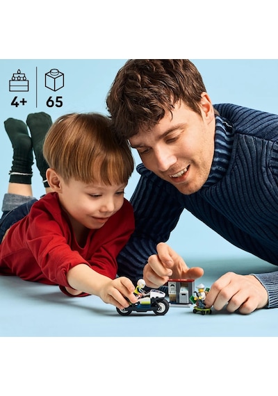 LEGO® City Polis Motosikleti Takibi 60455 - 4 Yaş ve Üzeri Çocuklar için Yaratıcı Oyuncak Yapım Seti (65 Parça)